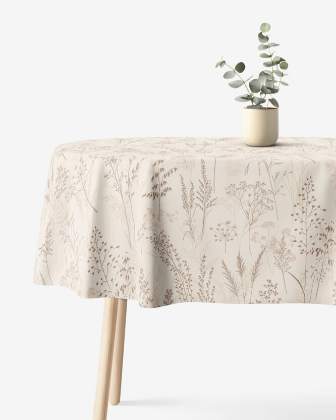 Ovale Tischdecke aus 100% Baumwolle - Altweibersommer