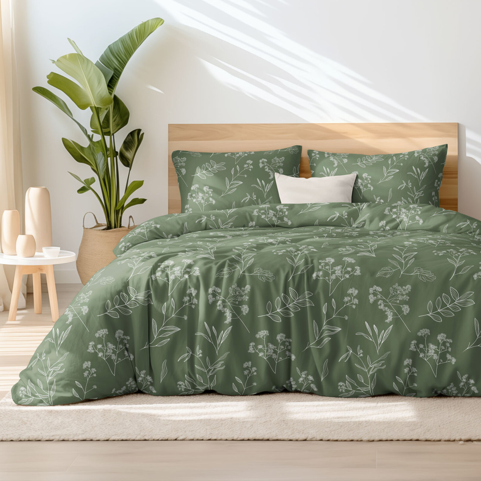 Bettwäsche aus Baumwolle - Kräuterblätter