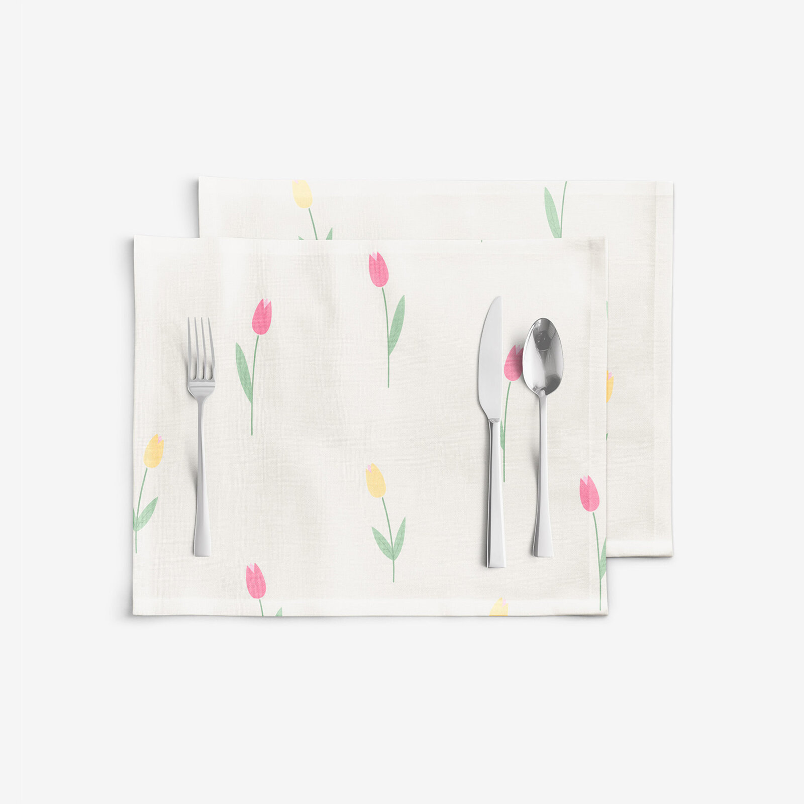 Tischset 100% Baumwolle - Tulpen - 2 Stück