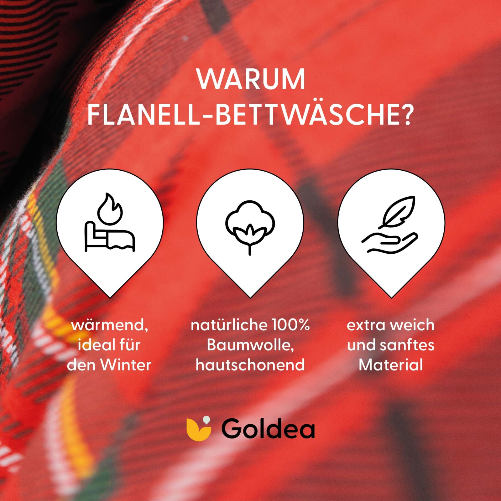 Flanell-Bettwäsche - rotes Karo