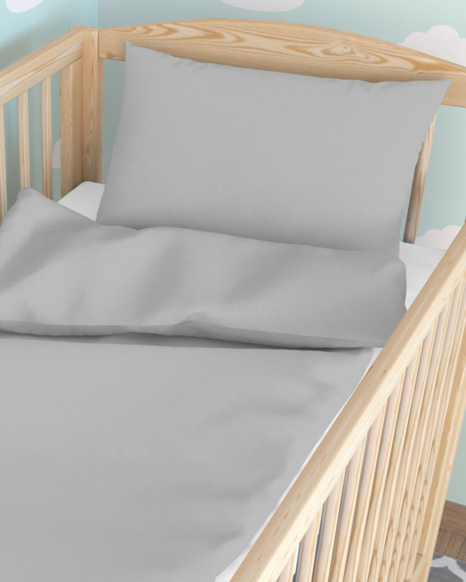Bettwäsche für Babybetten aus Baumwolle - grau