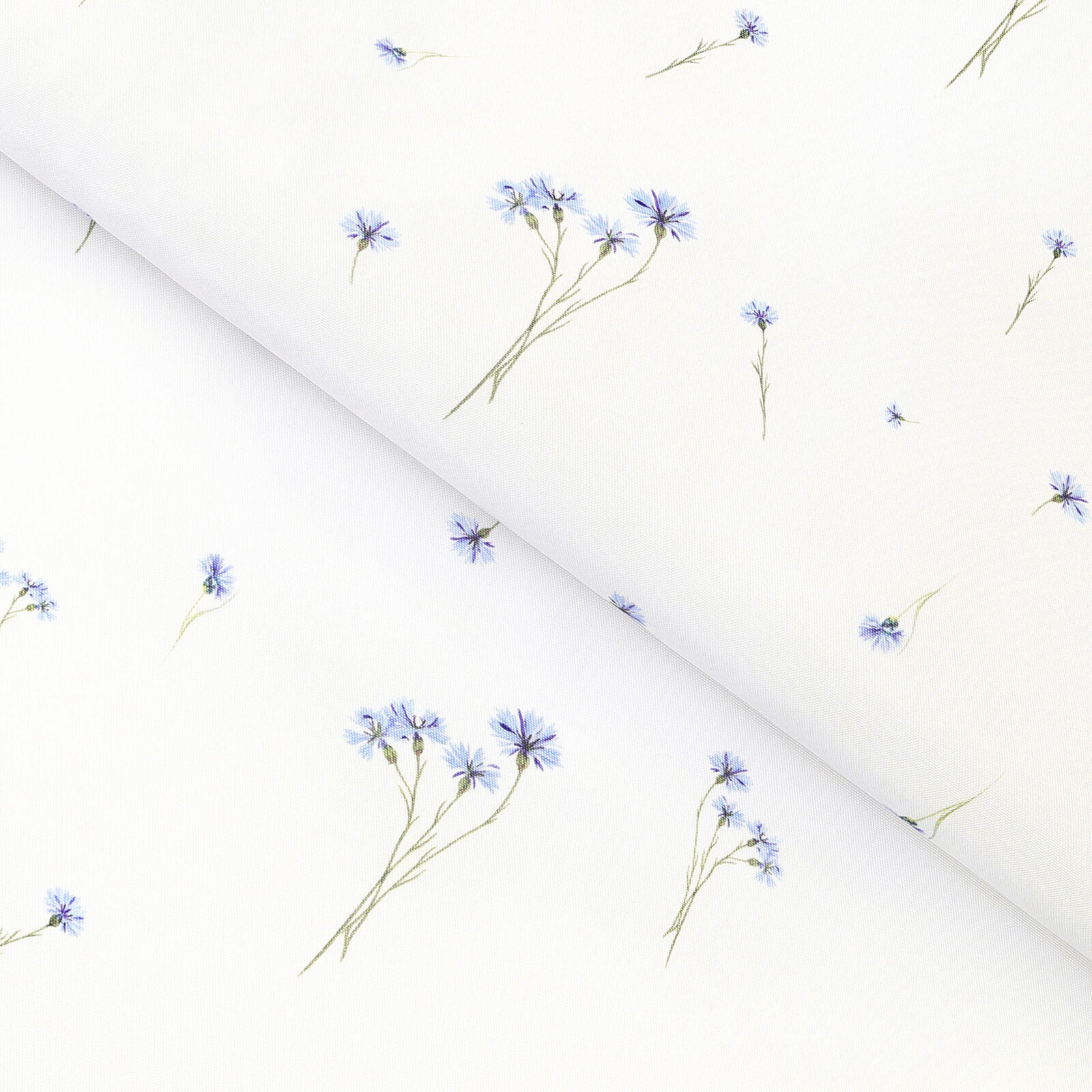 Teflonstoff für Tischdecken - Blaue Kornblumen