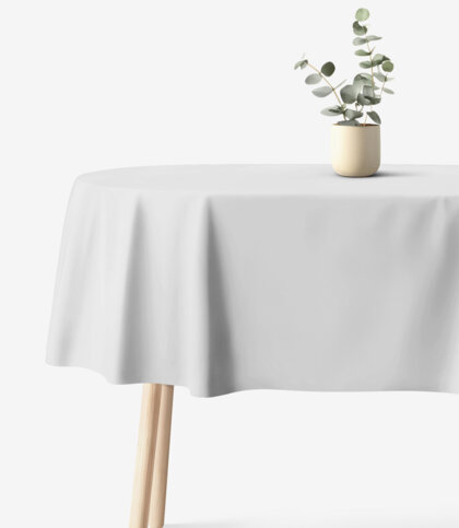 Ovale Tischdecke aus 100% Baumwolle - hellgrau