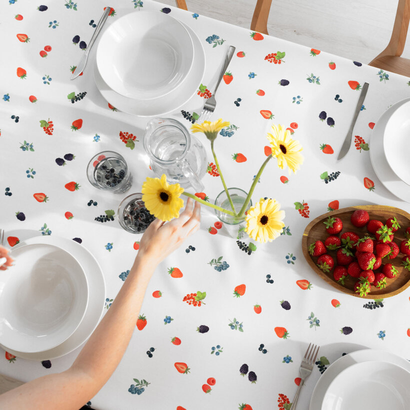 Eckige Tischdecke Teflon - Beeren