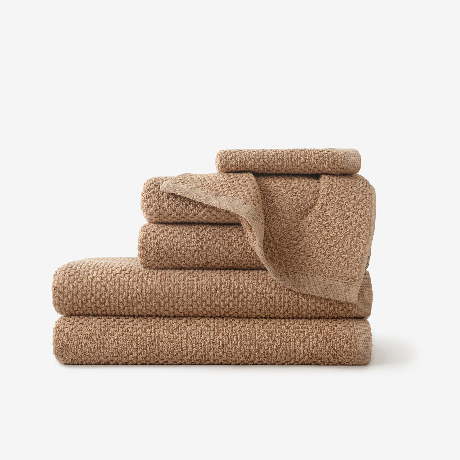 Frottee-Handtuch / Badetuch aus Baumwolle Micro Pure - Zimtfarben