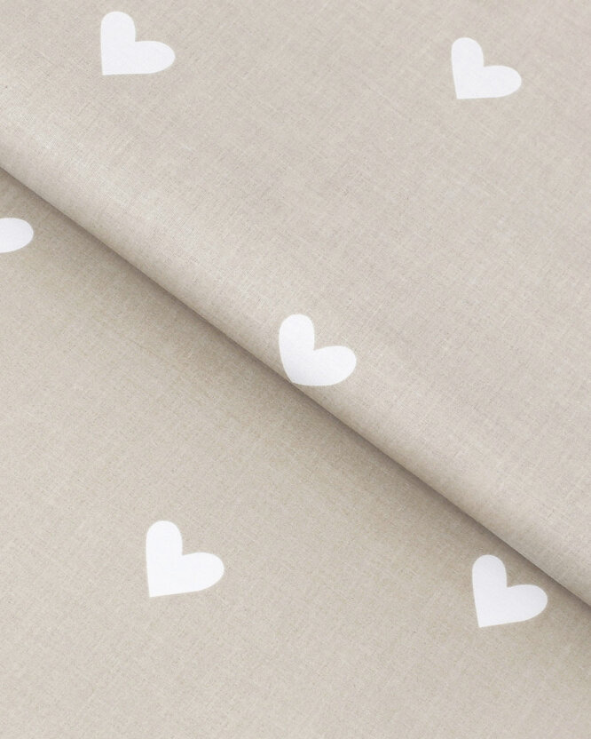 Baumwollstoff - Herzchen auf Latte