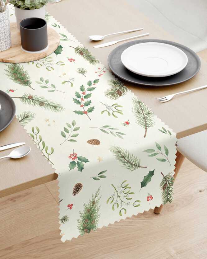 Weihnachtlicher Teflon-Tischläufer - Winterzweige