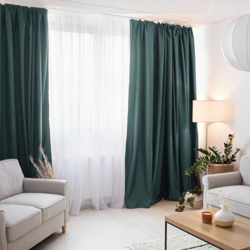 Blackout Verdunkelungsvorhang mit Satin-Glanz - petrol