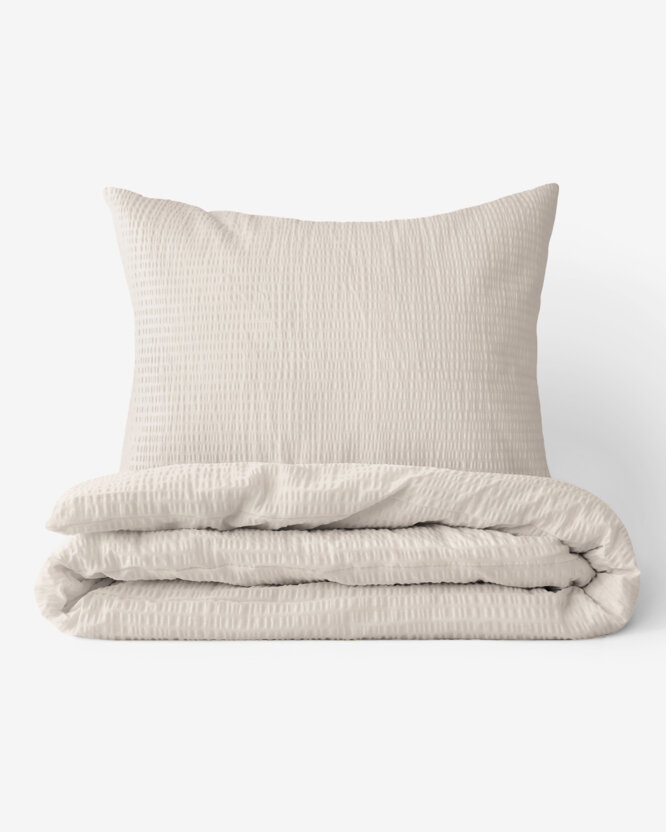 Seersucker Bettwäsche - latte