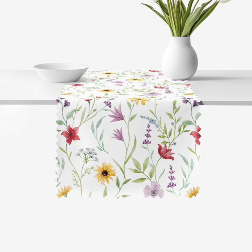 Teflon - Tischläufer - bunte Frühlingsblumen