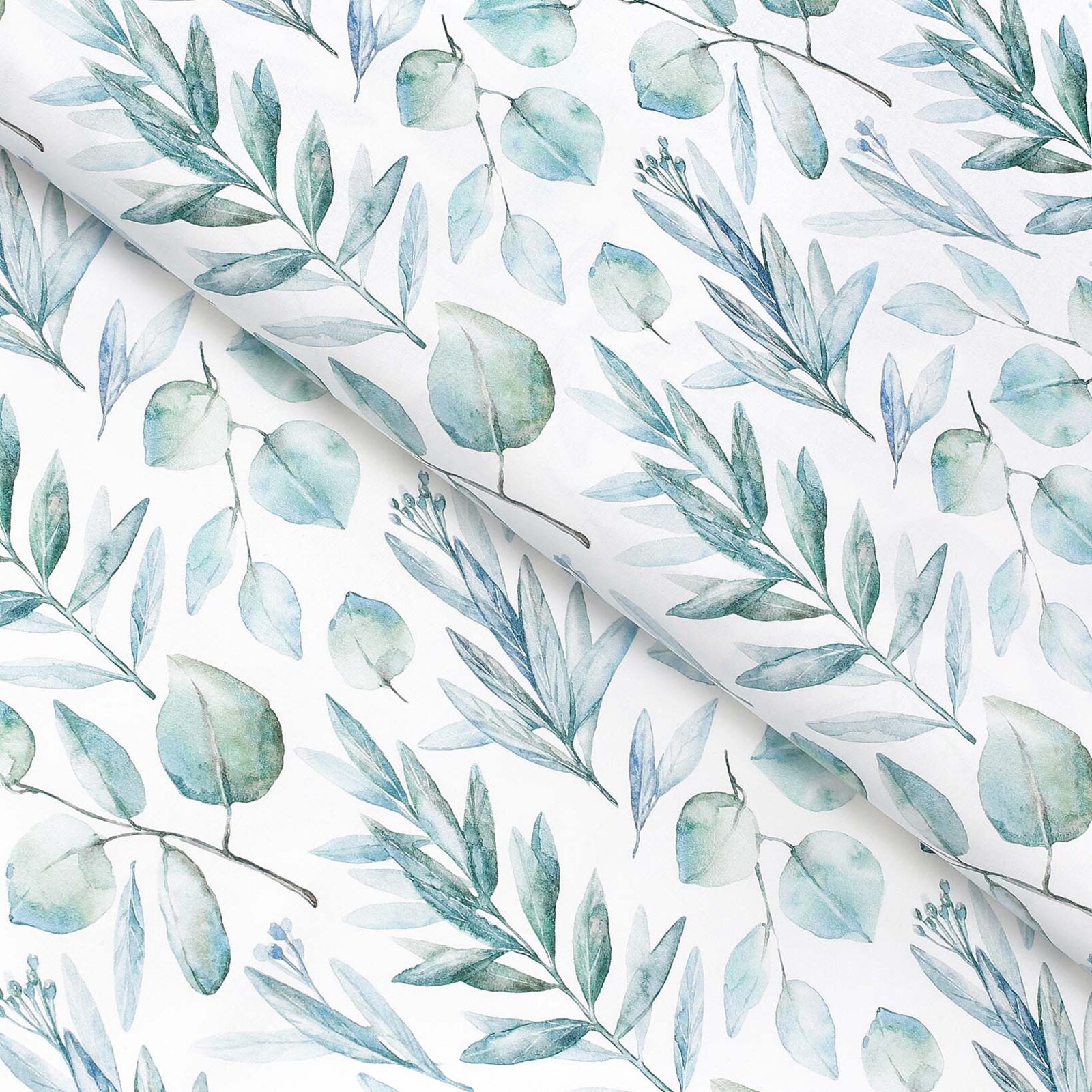 Baumwollstoff Deluxe - aquarelle Blätter