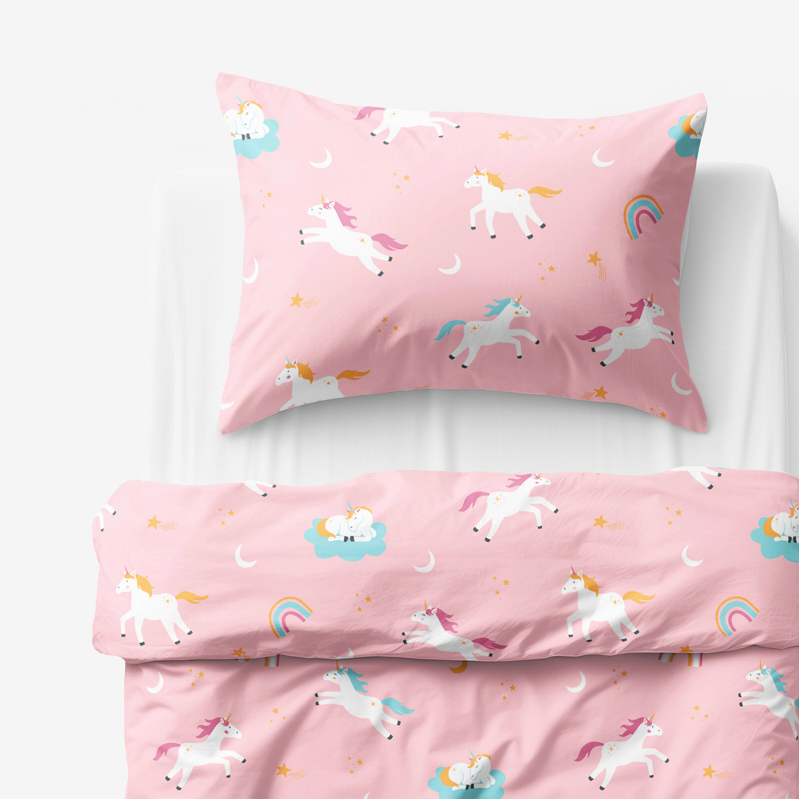 Kinder - Bettwäsche aus Baumwolle - Lustige Einhörner