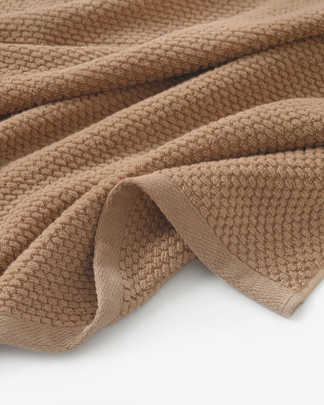 Frottee-Handtuch / Badetuch aus Baumwolle Micro Pure - Zimtfarben