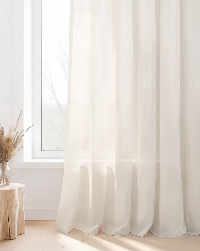 Gardine in Beige mit Glanz-Effekt