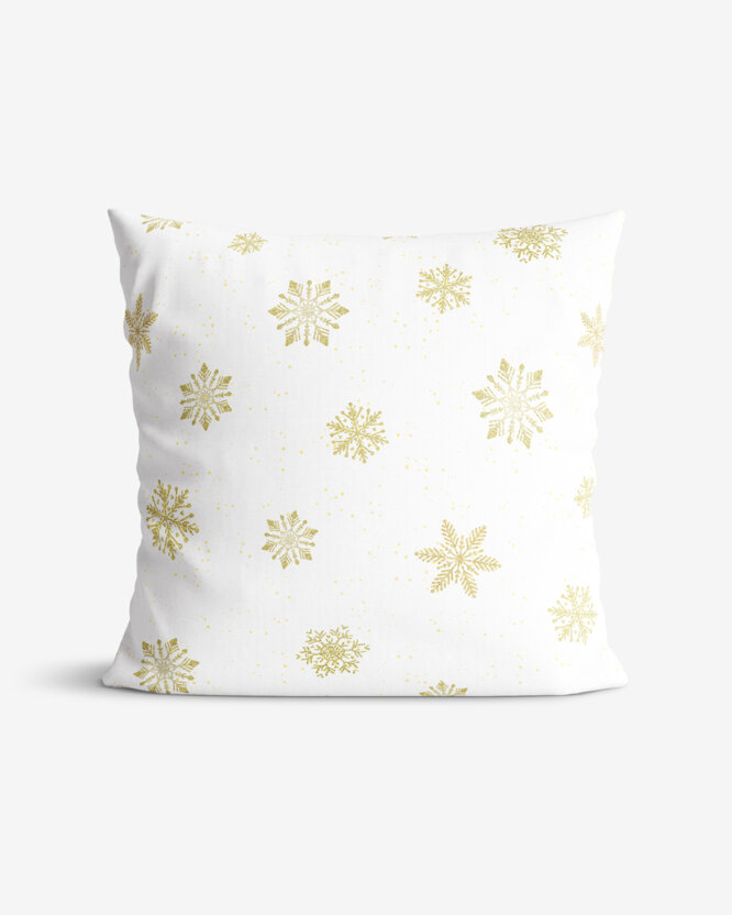 Weihnachtlicher Dekorativer Kissenbezug - Goldene Schneeflocken