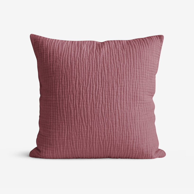 Musselin-Kissenbezug – burgunderrosa