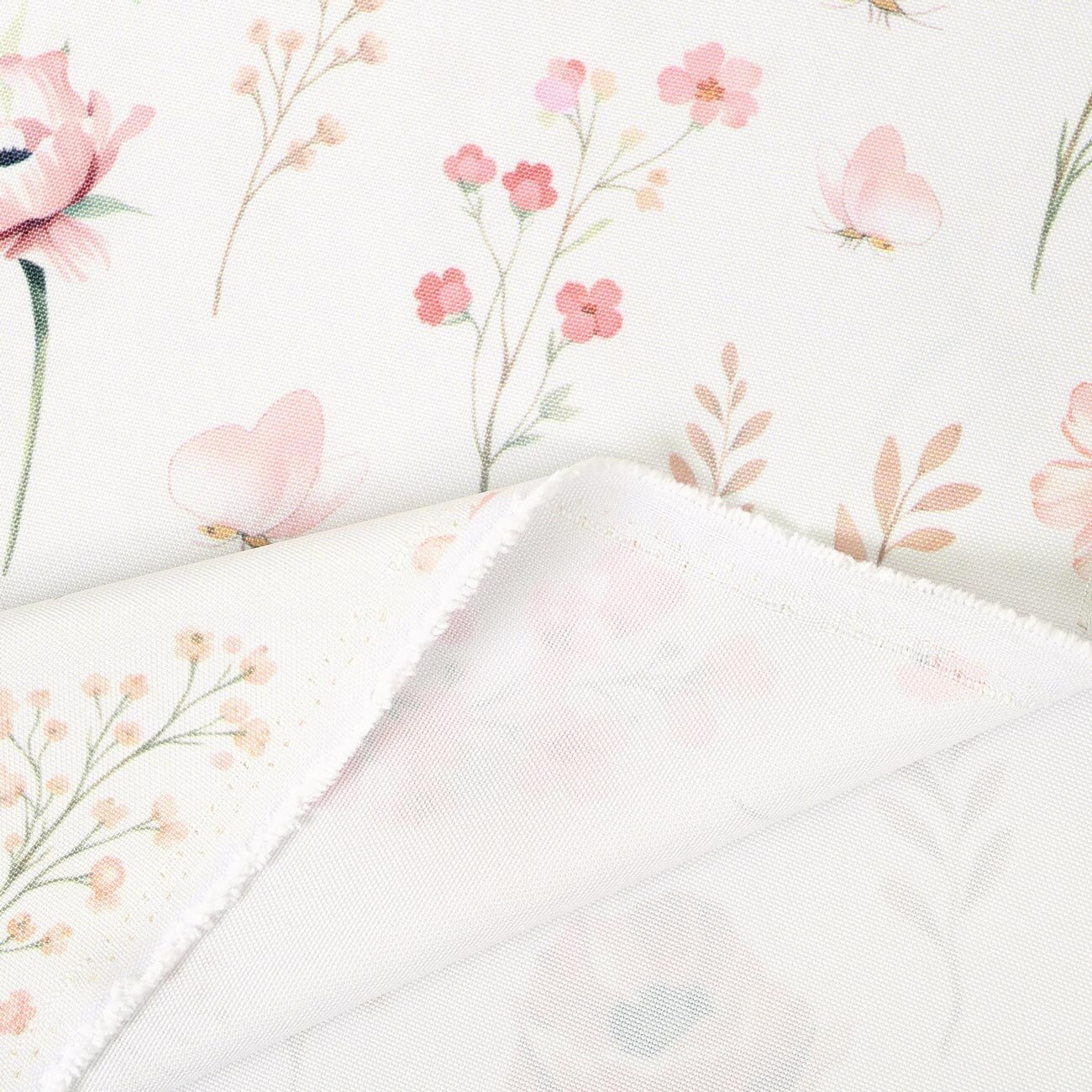 Teflonstoff für Tischdecken - Rosa Blümchen