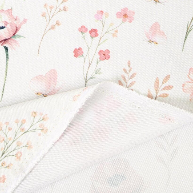 Teflonstoff für Tischdecken - Rosa Blümchen