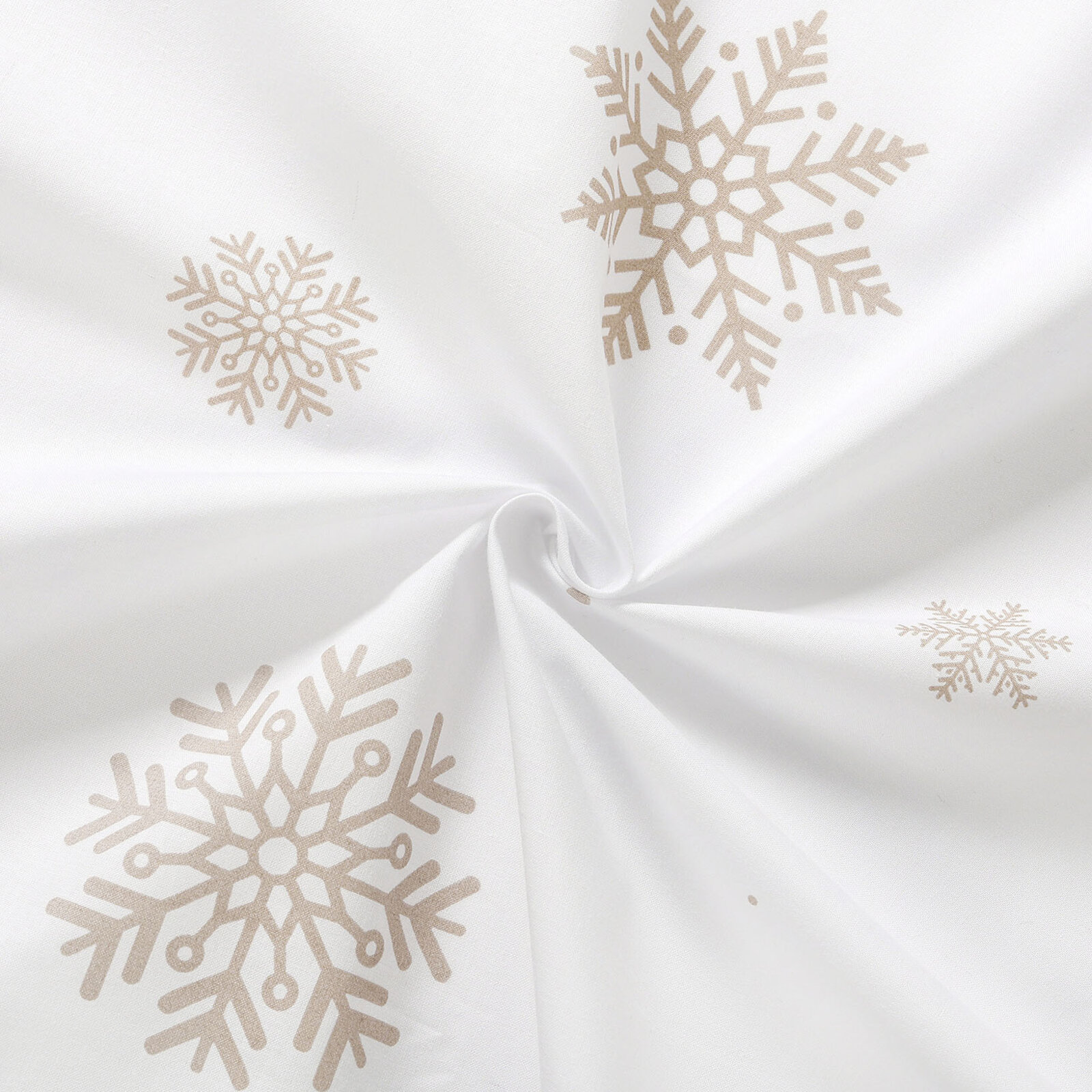 Weihnachtlicher Baumwollstoff - Schneeflocken auf Weiß