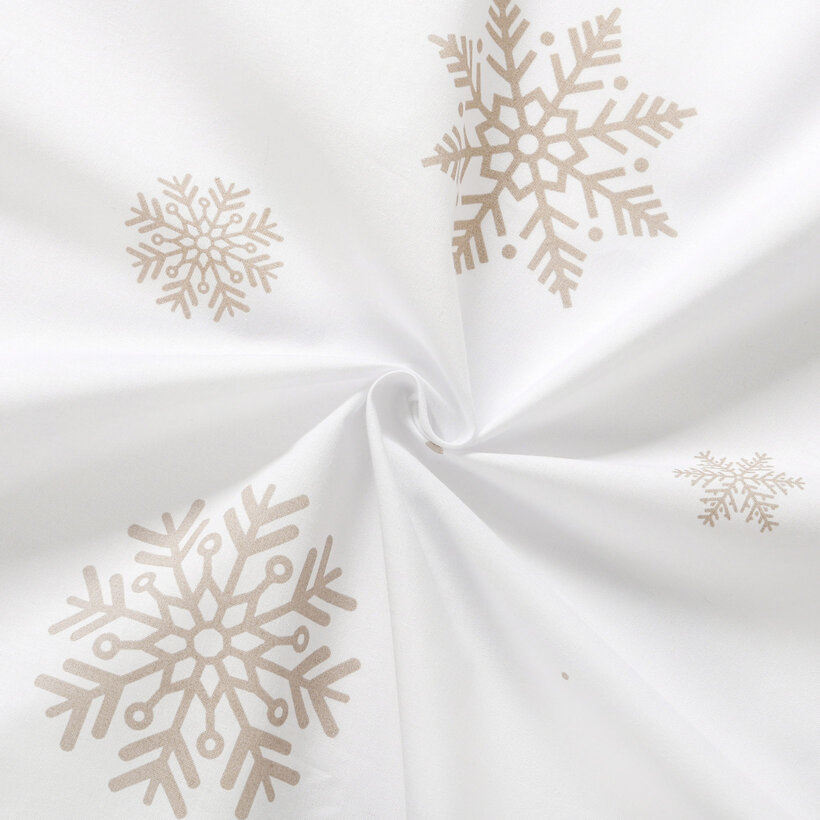 Weihnachtlicher Baumwollstoff - Schneeflocken auf Weiß