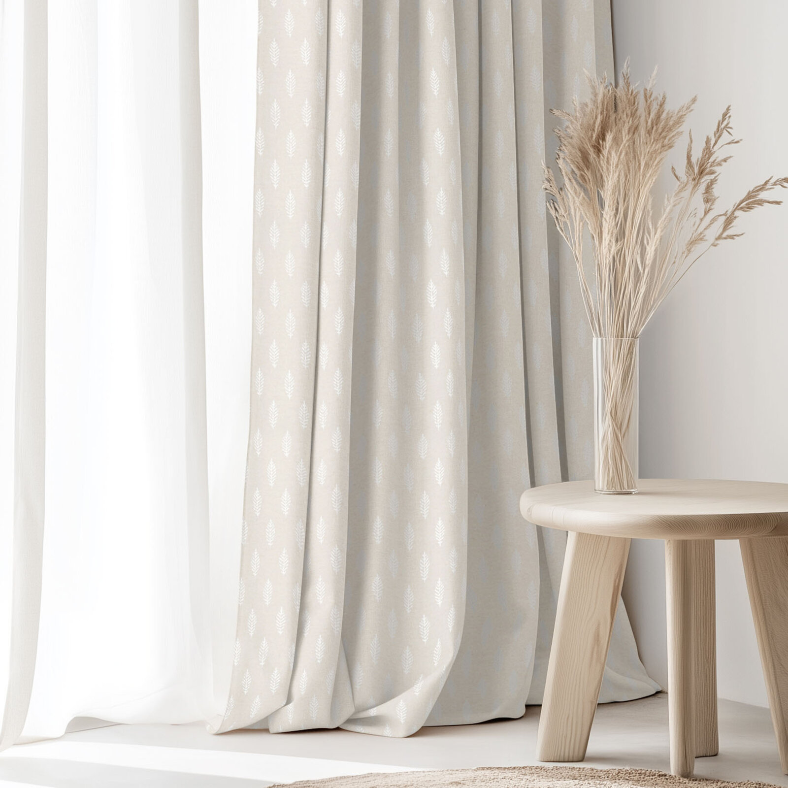 Weihnachtsvorhang Natura - Ästchen auf natürlicher