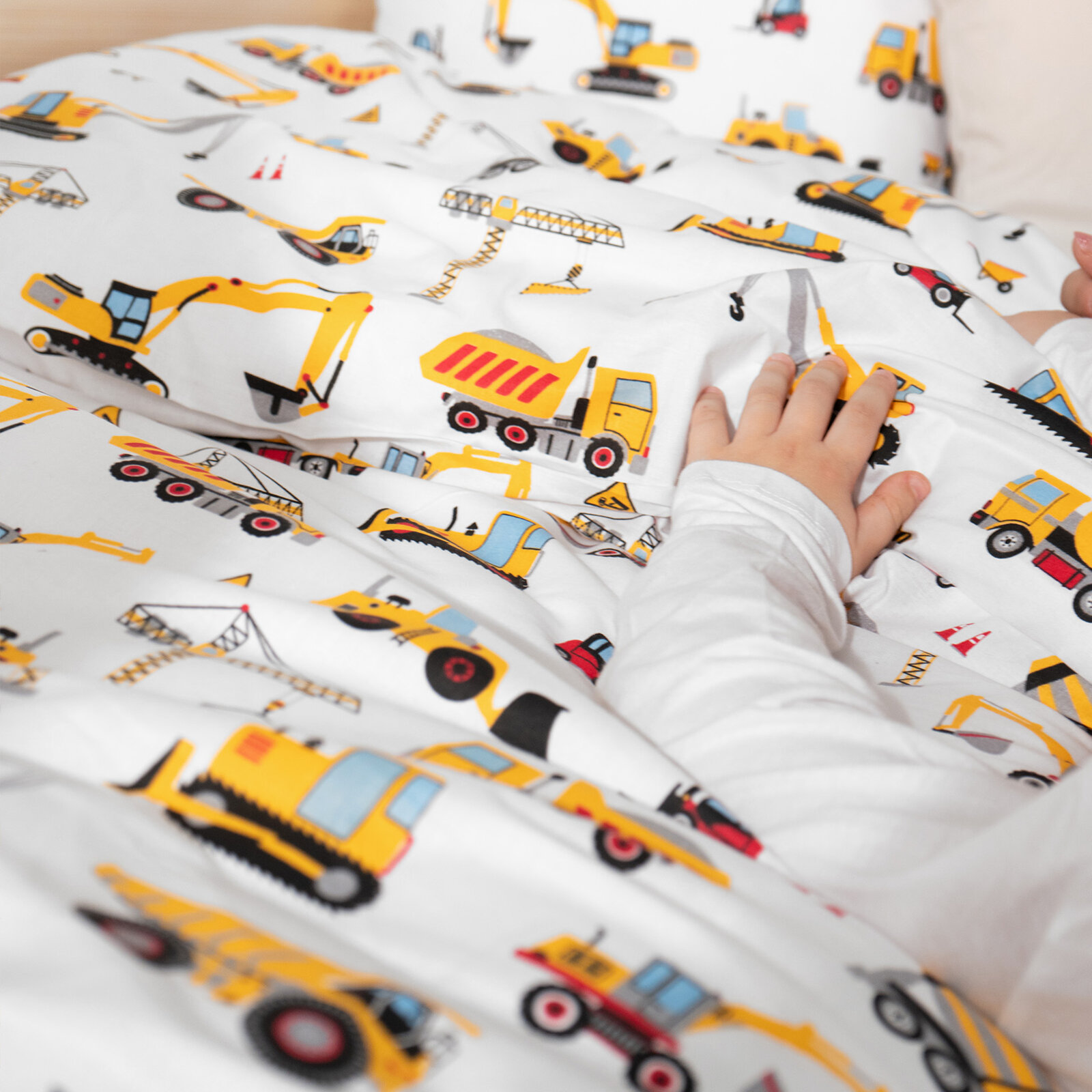 Kinder - Bettwäsche aus Baumwolle - Lastwagen und Bagger