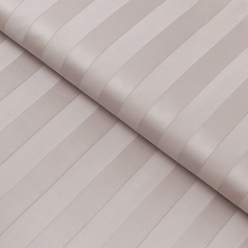 Damast - graubraun Streifen mit Satin-Glanz