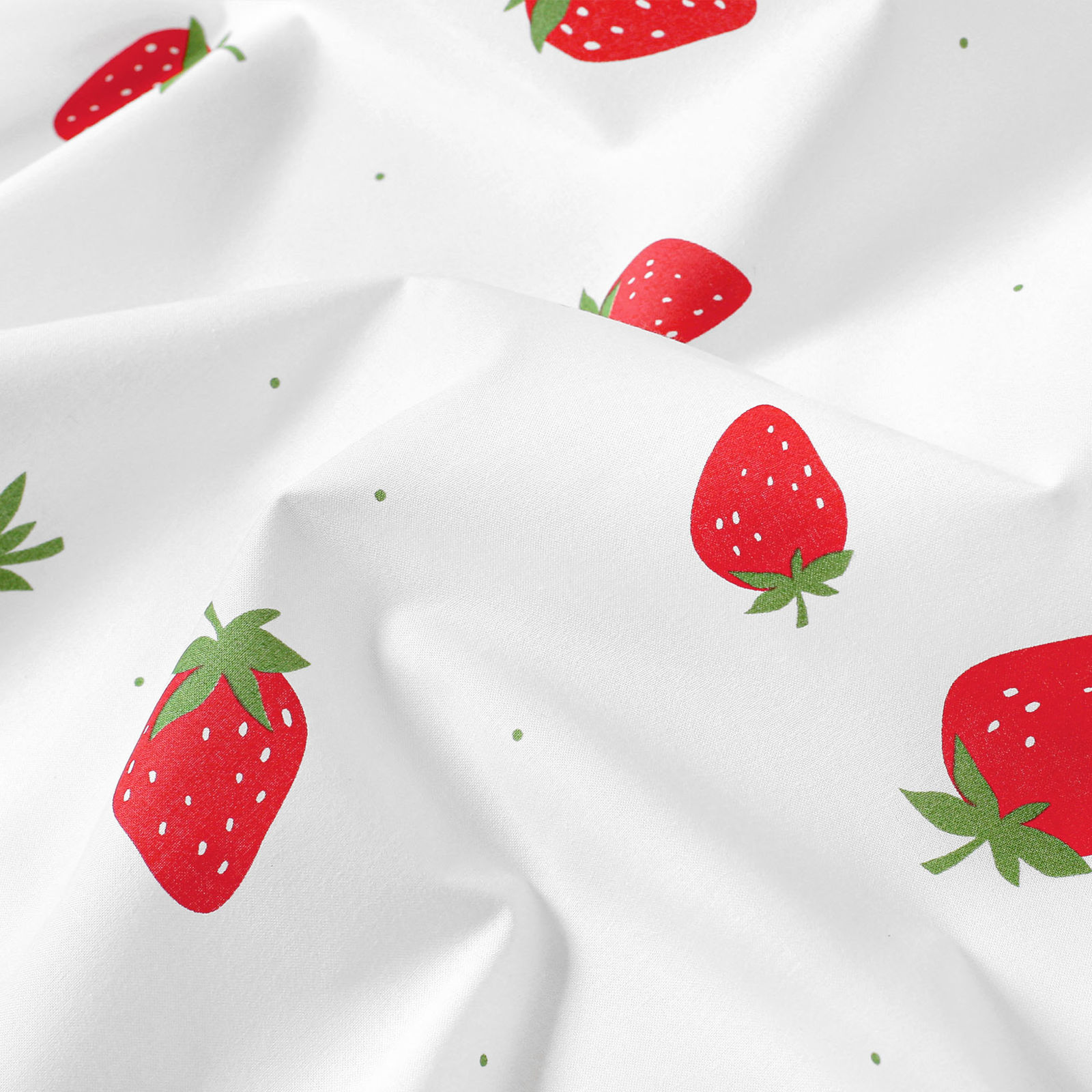 Baumwollstoff - frische Erdbeeren