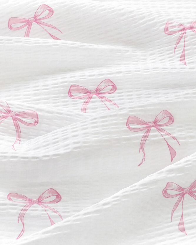 Seersucker - rosa Schleifen