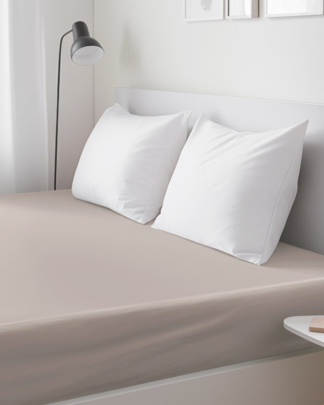 Spannbettlaken aus Baumwolle - graubraun