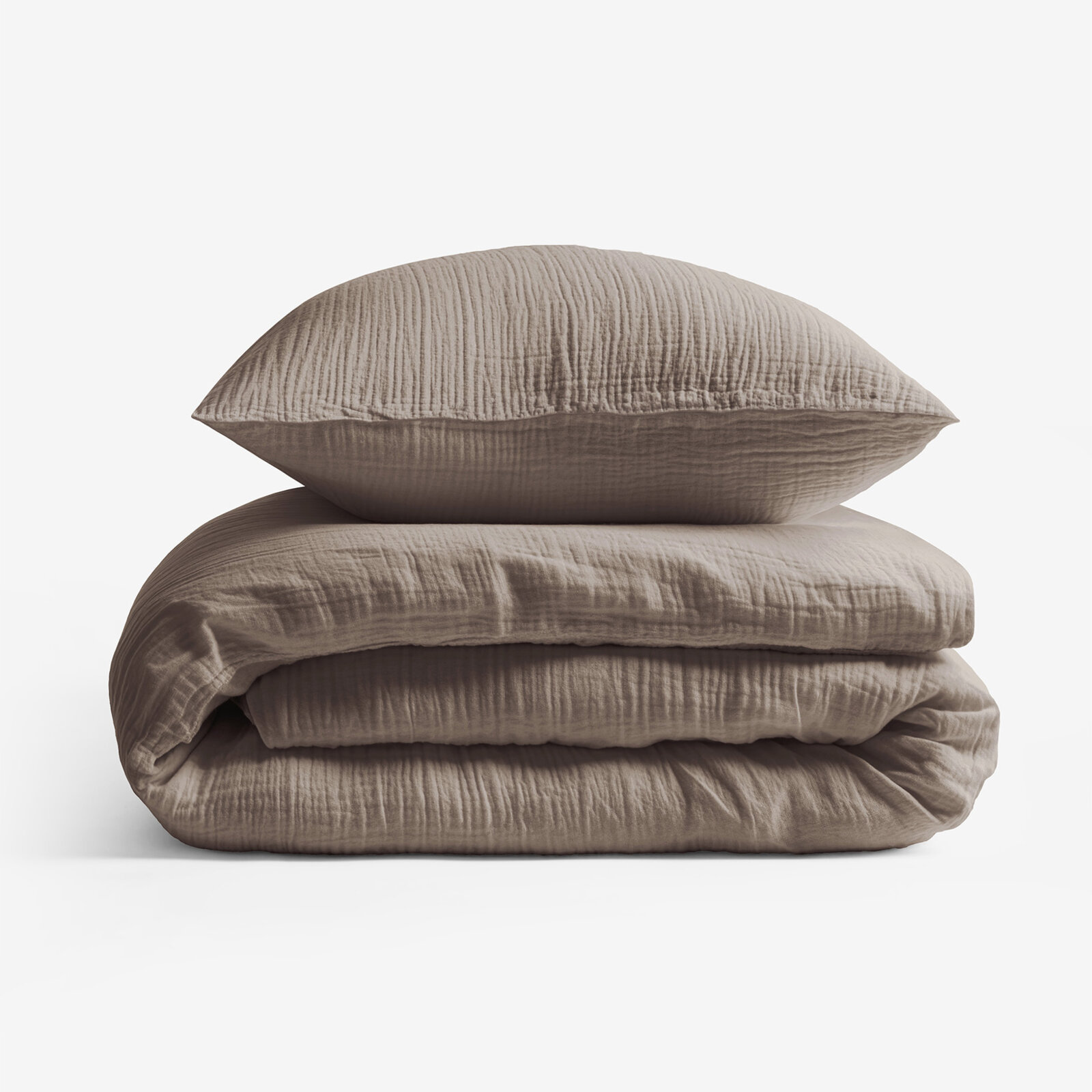 Musselin-Bettwäsche – kaffeebraun