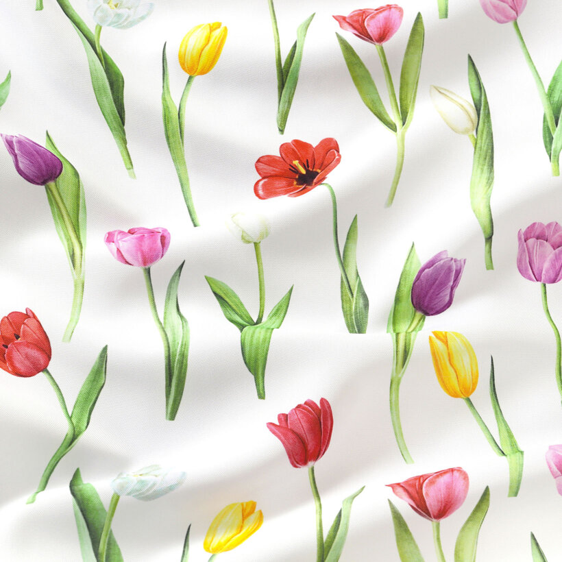 Dekorativer Kissenbezug - Bunte Tulpen