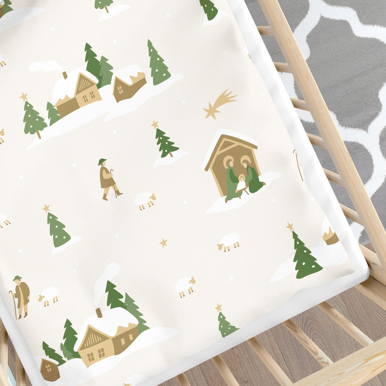 Weihnachtliche Bettwäsche für Babybetten aus Baumwolle - Weihnachtslieder