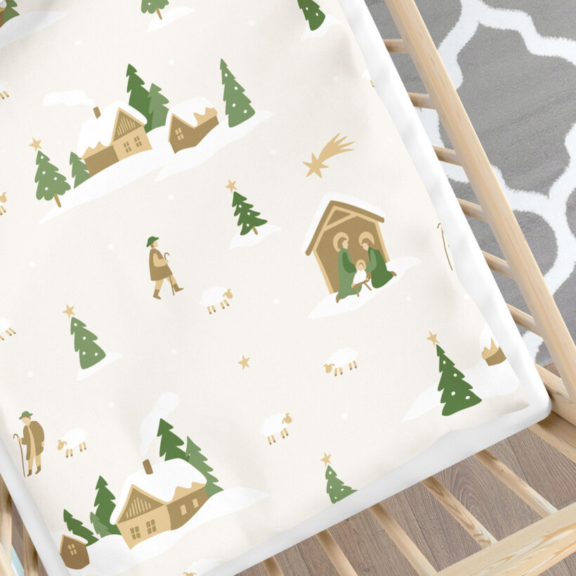 Weihnachtliche Bettwäsche für Babybetten aus Baumwolle - Weihnachtslieder