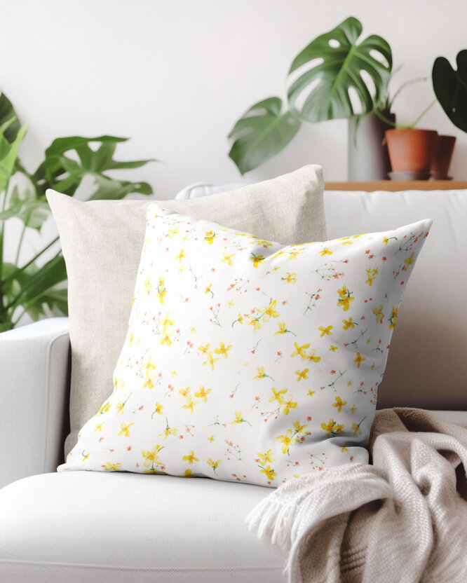 Dekorativer Kissenbezug Valencia - Blüten der Narzissen
