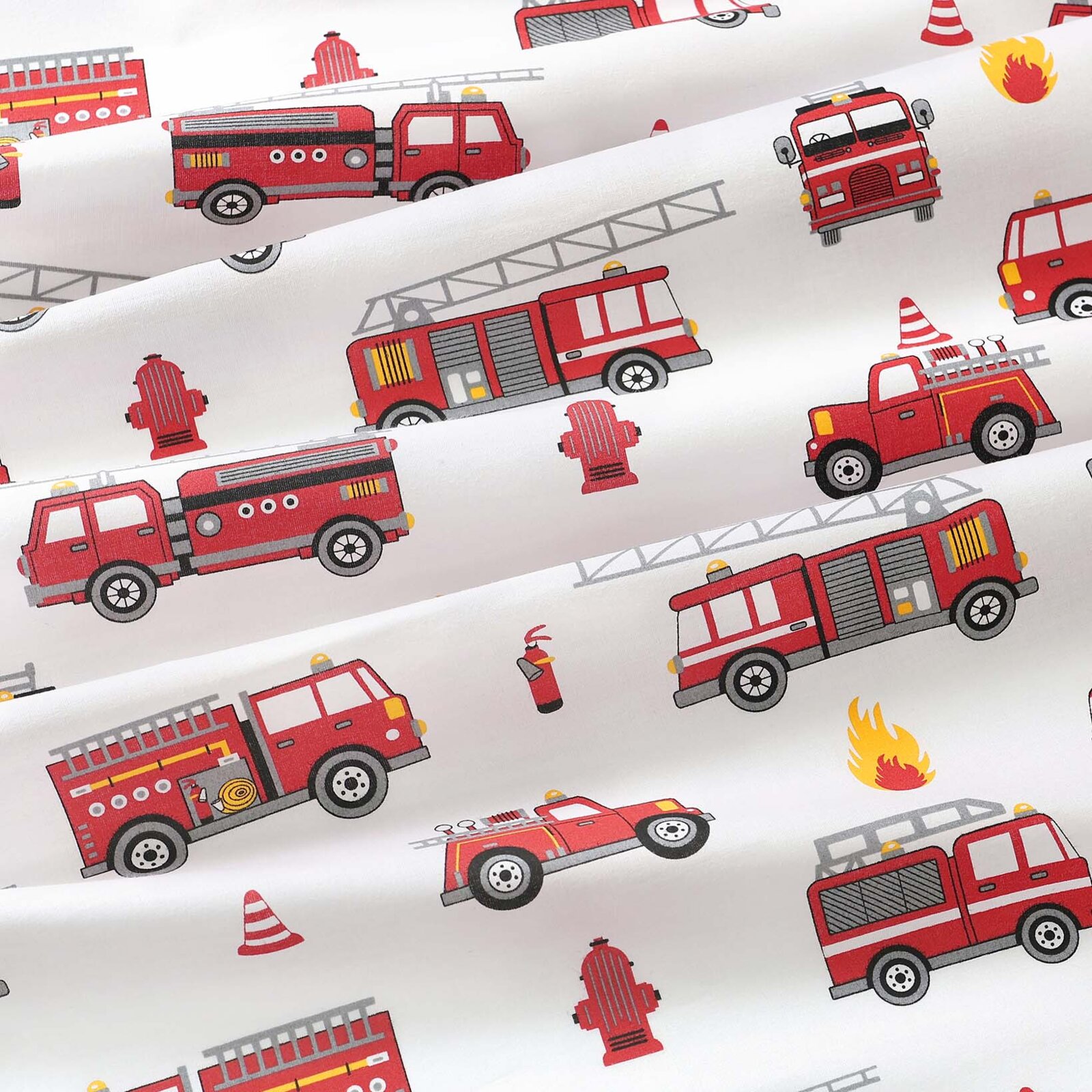 Kinder-Kissenbezug aus Baumwolle - Feuerwehrfahrzeuge