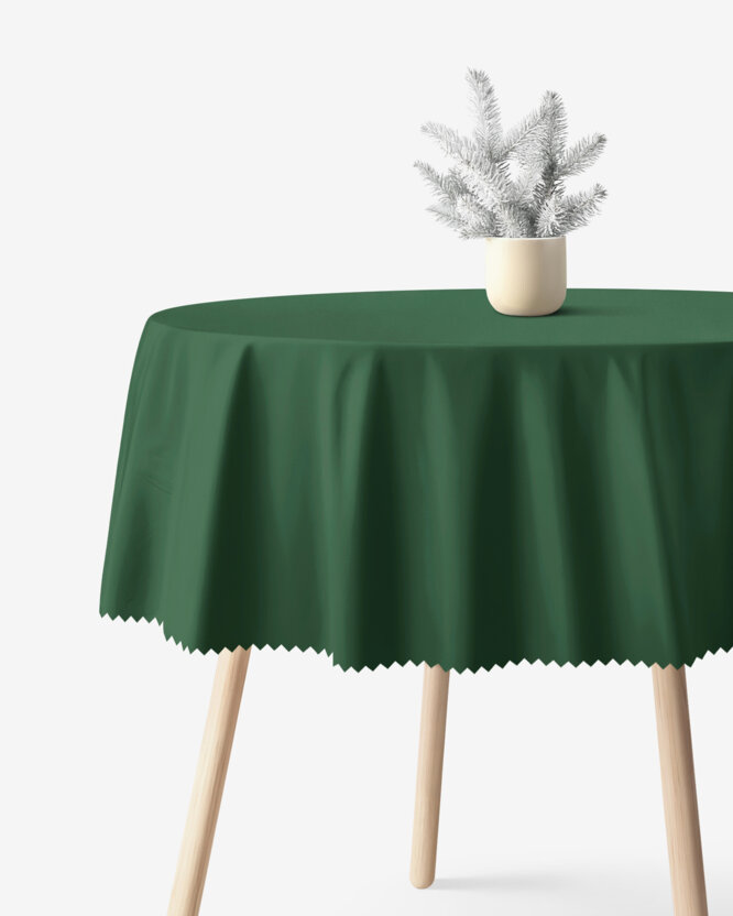Runde Weihnachts-Tischdecke Teflon - dunkelgrün