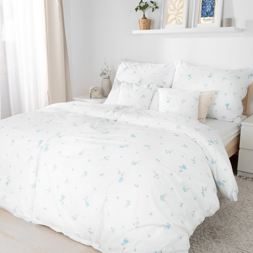 Bettwäsche aus Baumwolle - Vergissmeinnicht