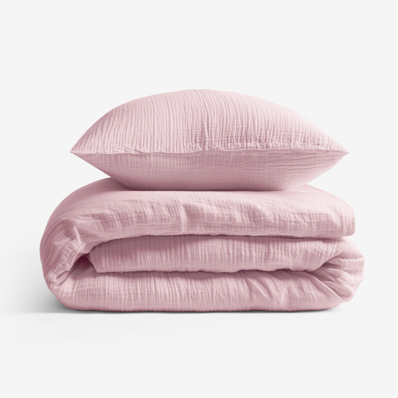 Musselin-Bettwäsche – pastellrosa