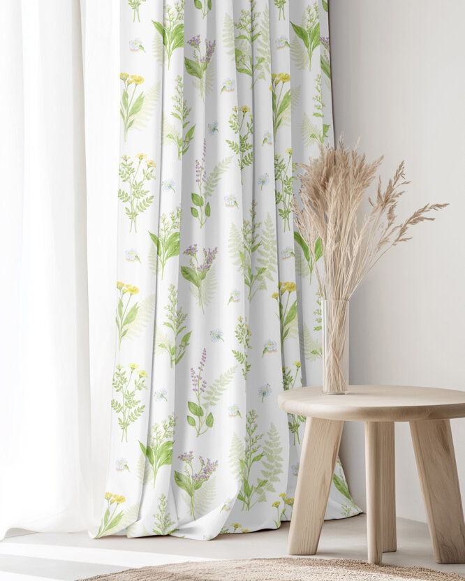 Dekorativer Vorhang – Waldblumen
