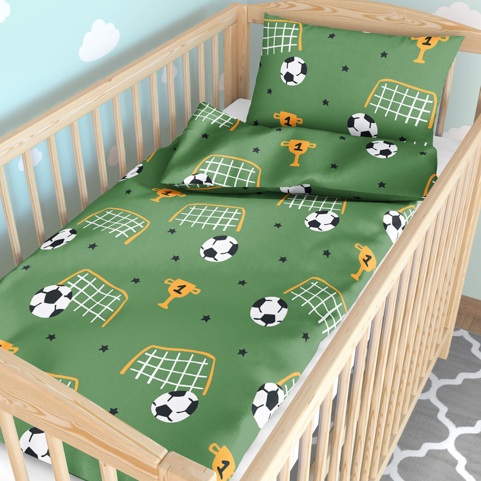Bettwäsche für Babybetten aus Baumwolle - Fußballwelt