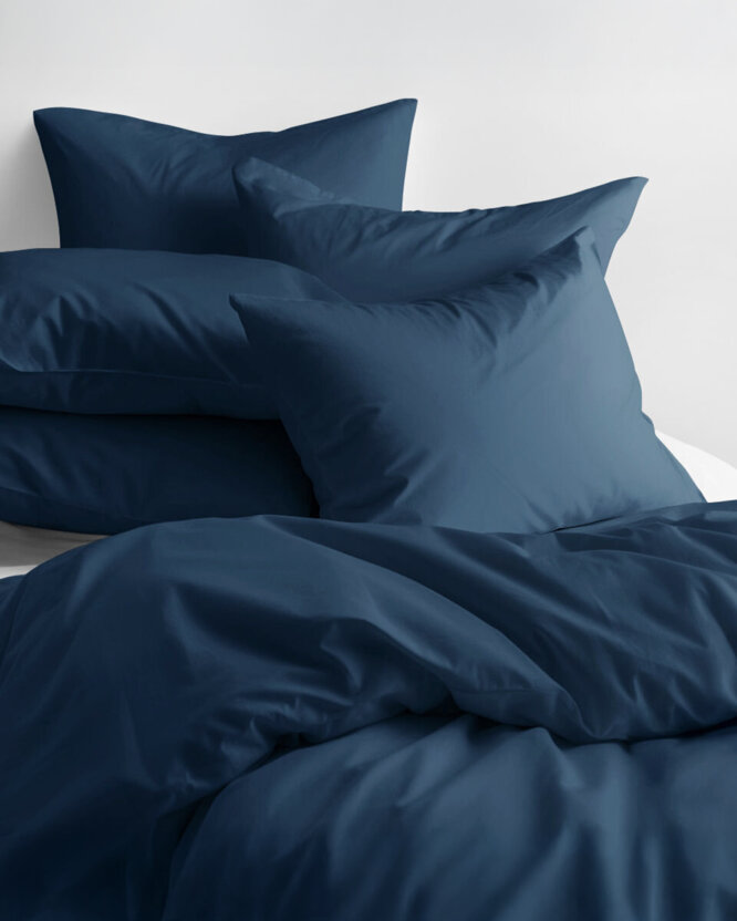 Bettwäsche aus Baumwolle - Marineblau