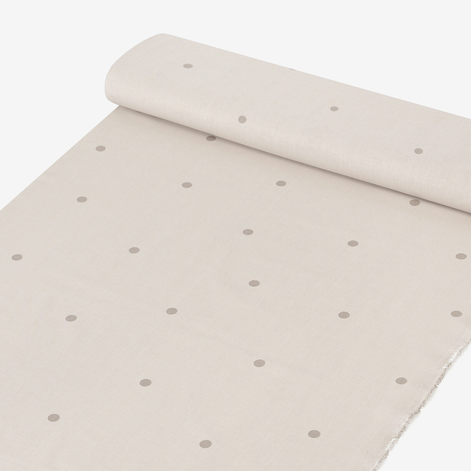 Baumwollstoff - Pünktchen auf Beige