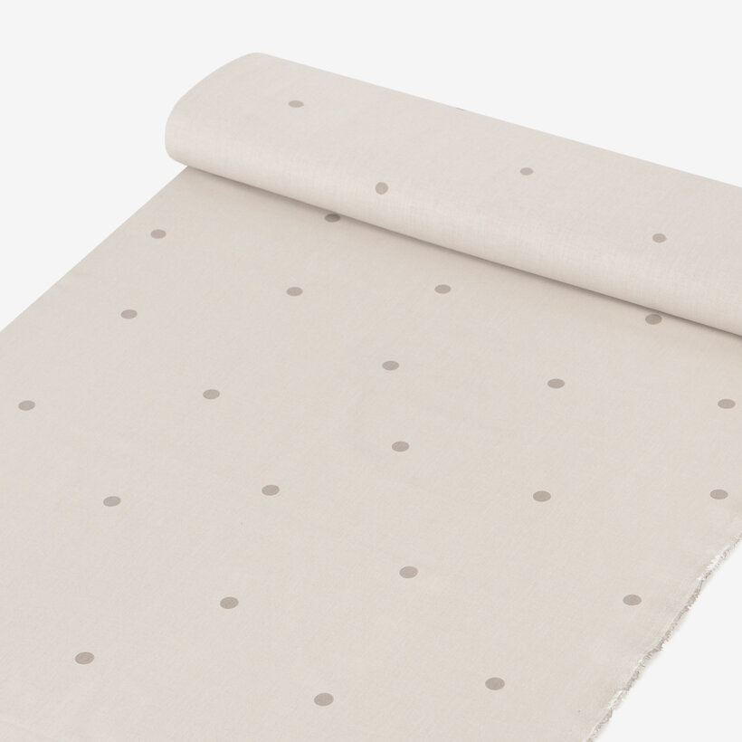 Baumwollstoff - Pünktchen auf Beige
