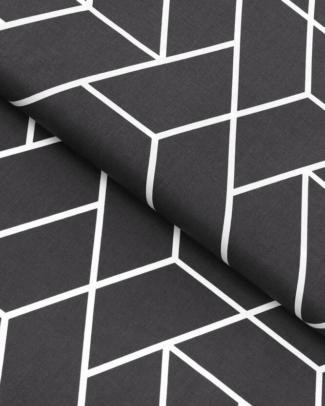 Baumwollstoff - Mosaik auf Dunkelgrau