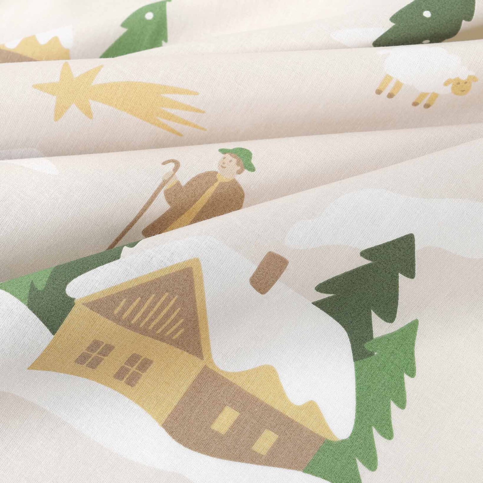 Weihnachtlicher Baumwollstoff - Weihnachtslieder