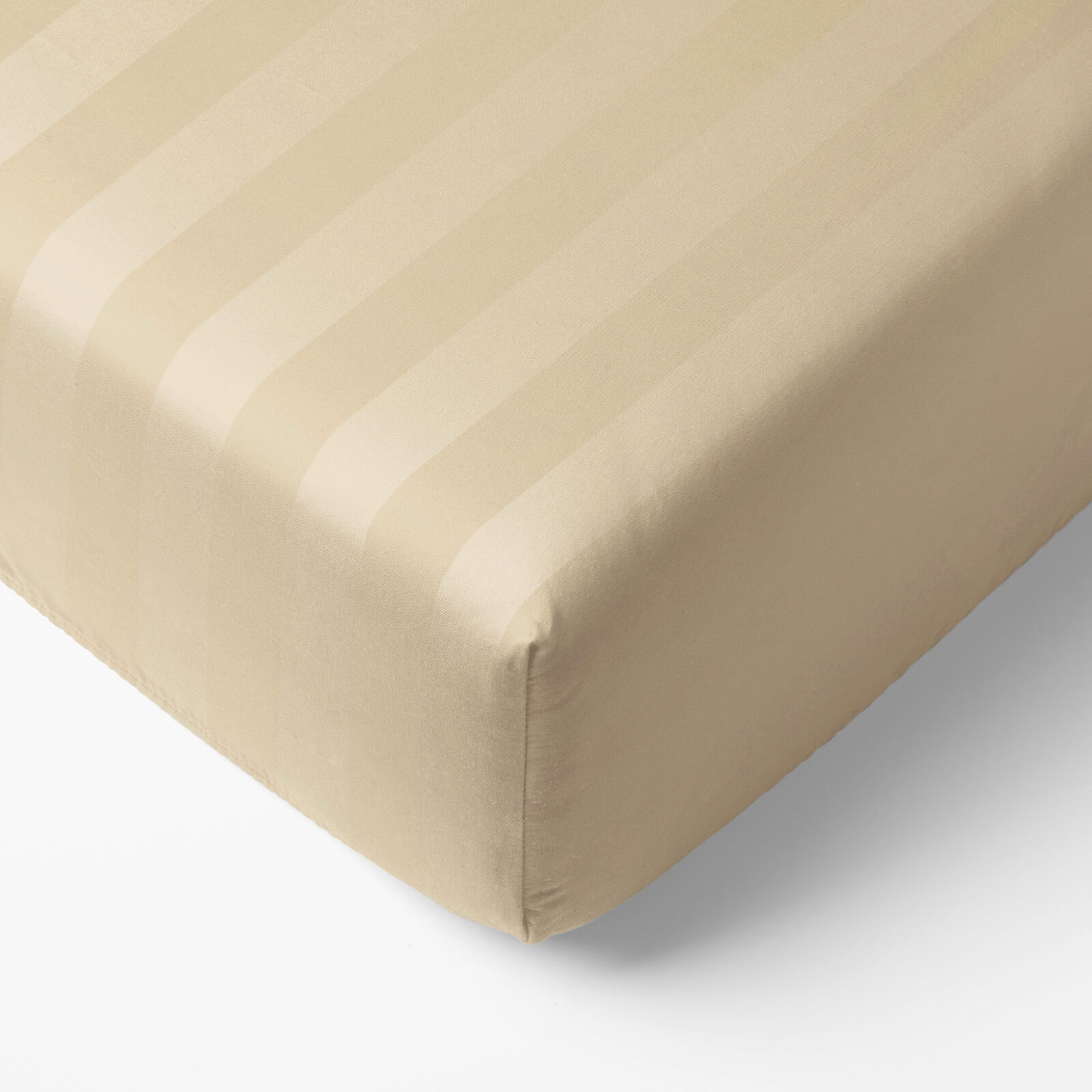 Spannbettlaken aus Damask - goldene Streifen mit Satin-Glanz