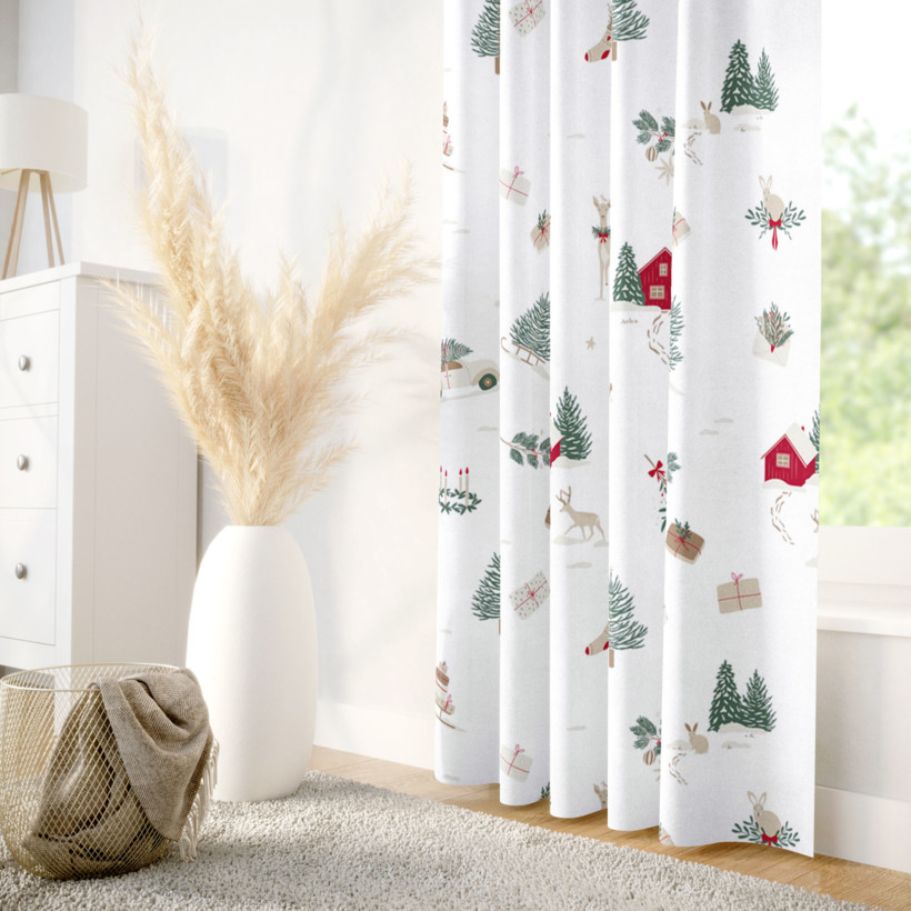 Weihnachtlicher Vorhang aus Baumwolle - Traditionelle Weihnachten