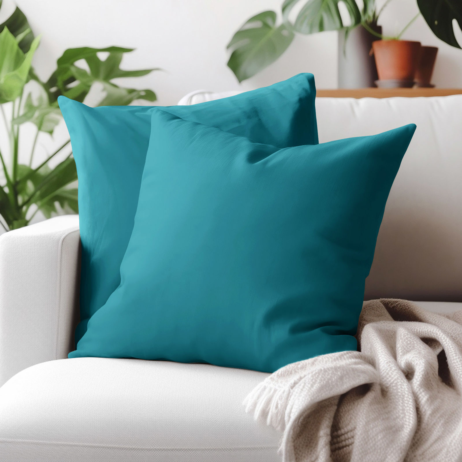 Kissenbezug aus Baumwolle - petrol