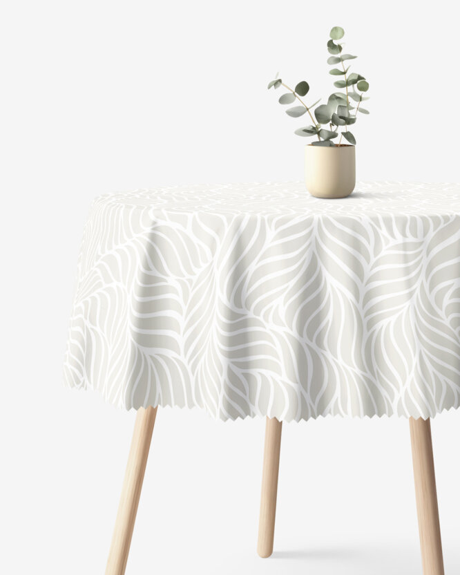 Runde Tischdecke Teflon - Beige Linien
